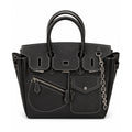 Noir Luxe Multi-Pocket Structured Tote Bag