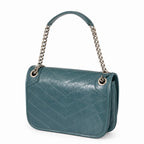 Azure Chevron Shoulder Bag