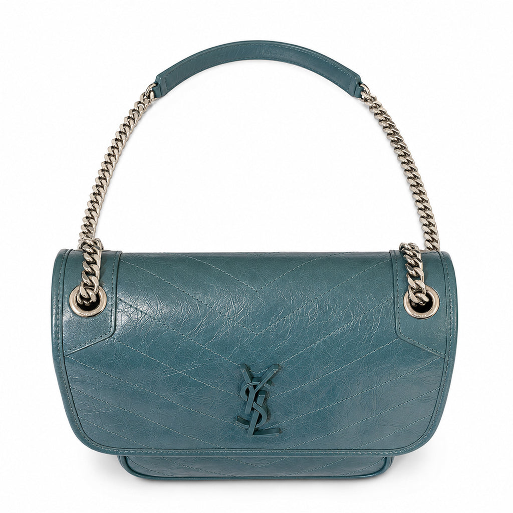 Azure Chevron Shoulder Bag