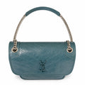 Azure Chevron Shoulder Bag