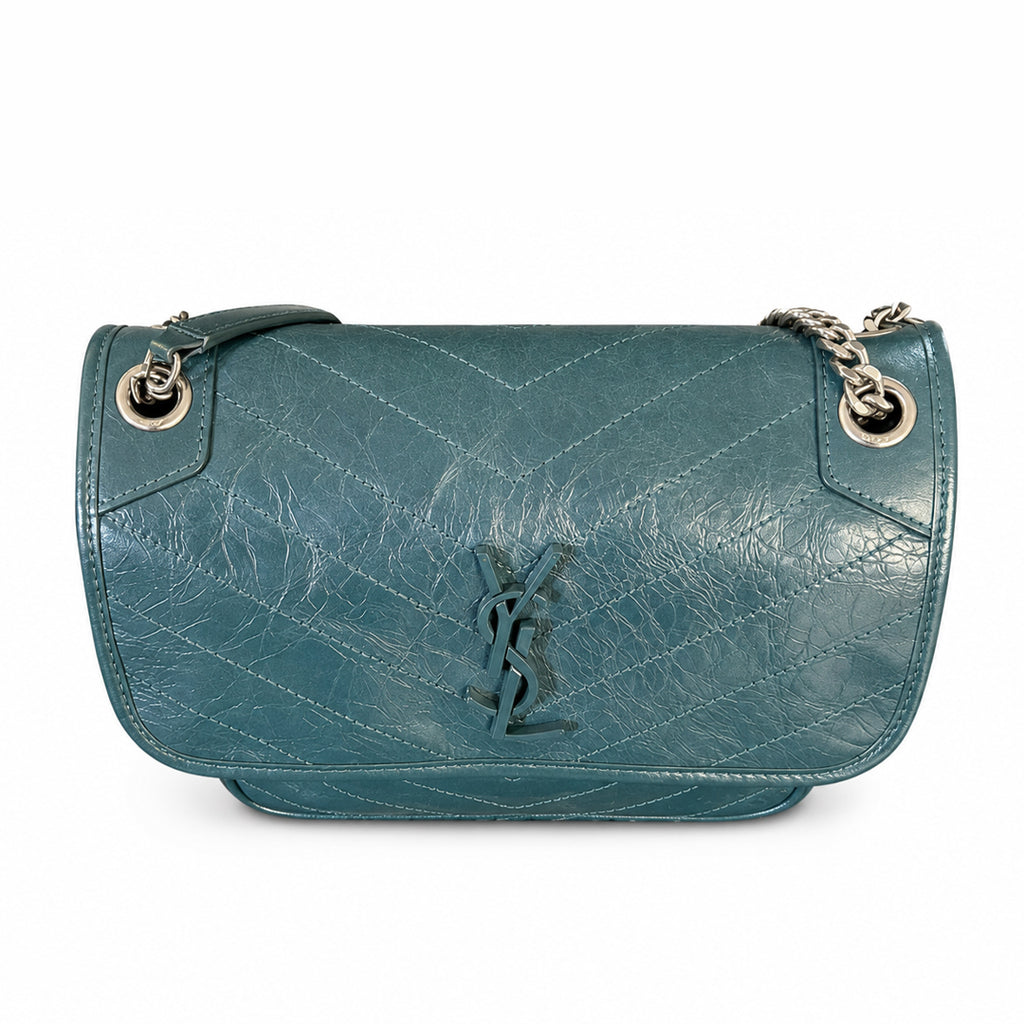 Azure Chevron Shoulder Bag