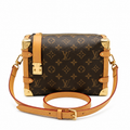 Structured Trunk Shoulder Bag - Monogram-Print Canvas & Natural Leather Trim