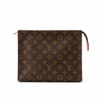Cosmetic Zip Clutch 26 - Monogram-Print Coated Canvas
