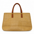 Structured Raffia Woven Straw Tote Bag
